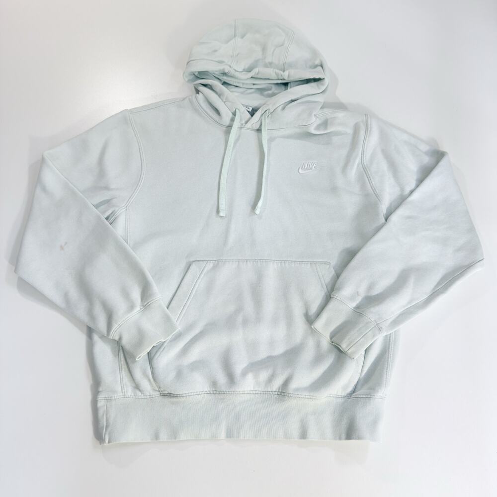 Nike Hoodie Mens Small S Light Blue Green Pullover Sweatshirt Activewear Hooded